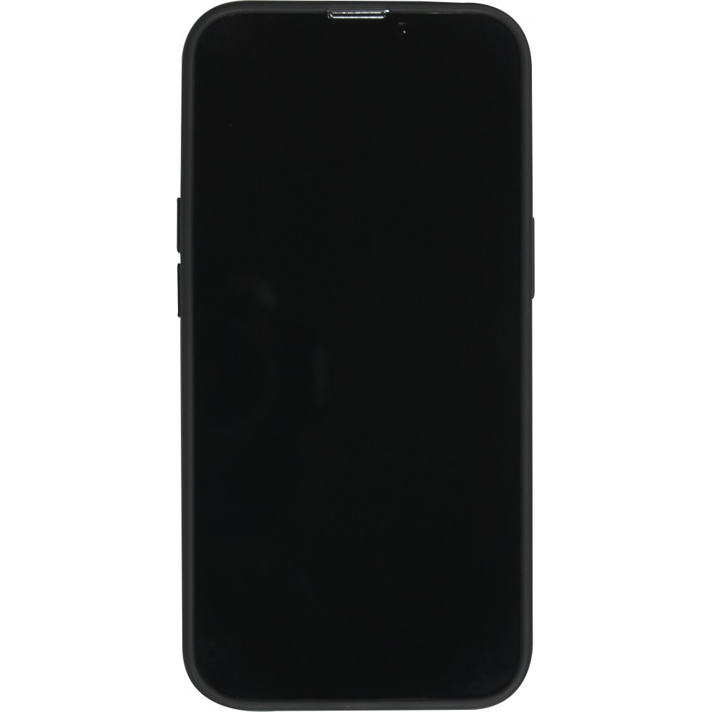 Coque iPhone 16 Pro - Silicone Mat Coeur doré - Noir