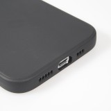 Coque iPhone 16 Pro - Silicone Mat Coeur doré - Noir
