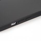 Coque iPhone 16 Pro - Silicone Mat Coeur doré - Noir