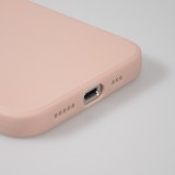 Coque iPhone 16 Pro - Silicone Mat Coeur doré - Rose