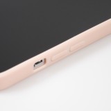 Coque iPhone 16 Pro - Silicone Mat Coeur doré - Rose
