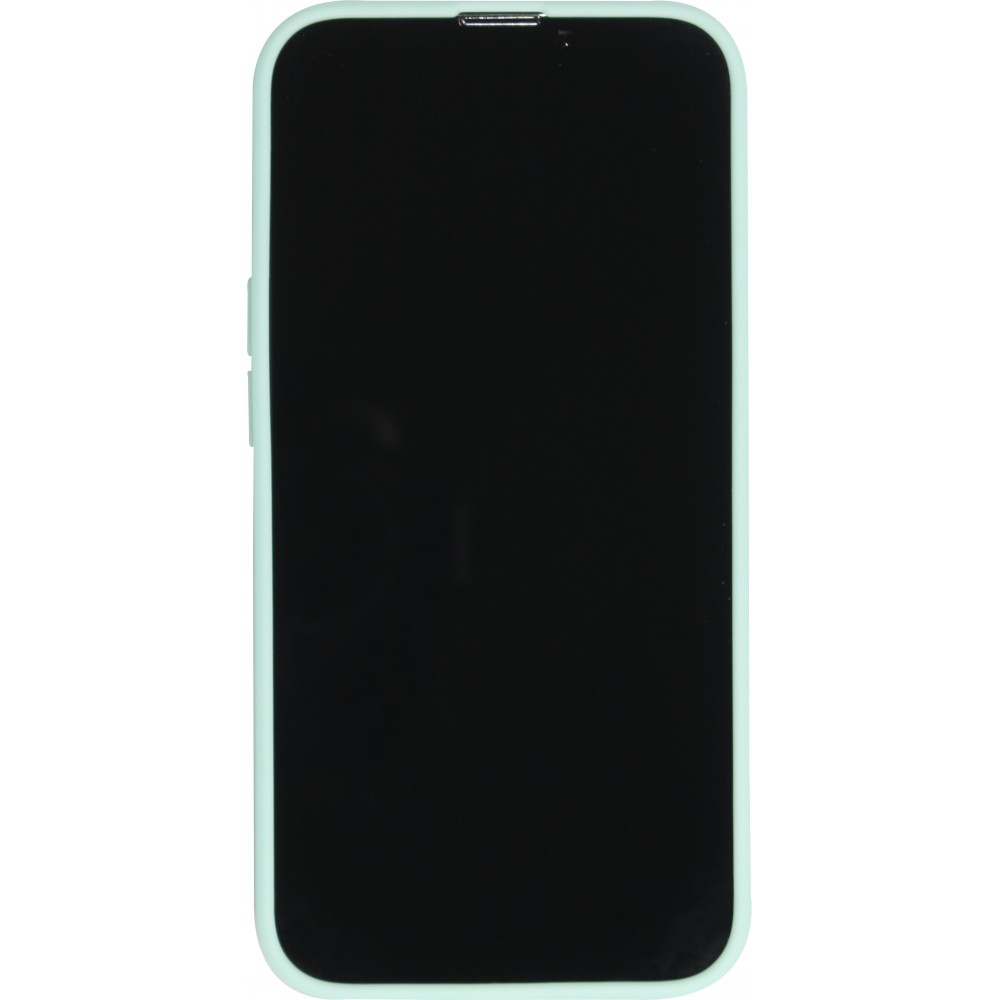 Coque iPhone 16 Pro - Silicone Mat Coeur doré - Turquoise