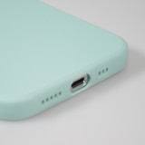 Coque iPhone 16 Pro - Silicone Mat Coeur doré - Turquoise