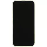 Coque iPhone 15 - Silicone Mat Coeur doré - Beige
