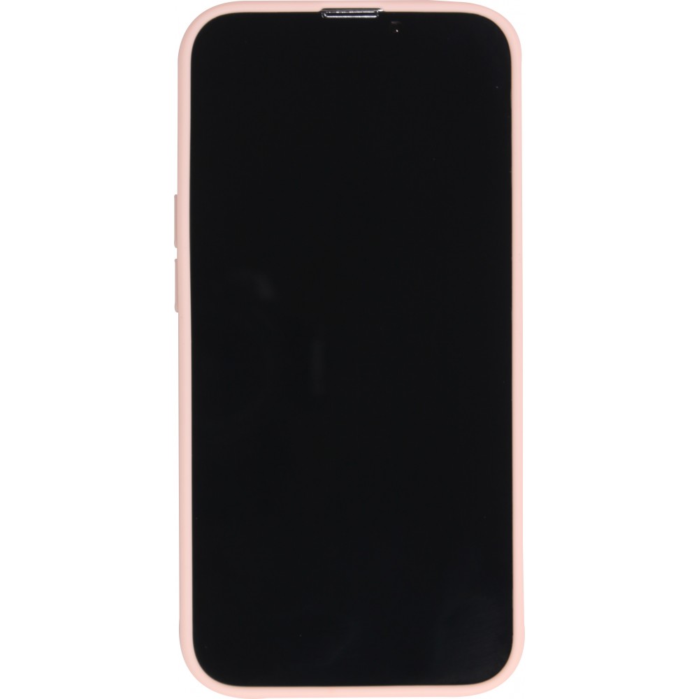 Coque iPhone 17e / 16e - Silicone Mat Coeur doré - Rose