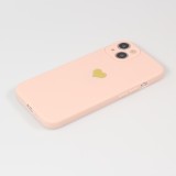 Coque iPhone 17e / 16e - Silicone Mat Coeur doré - Rose