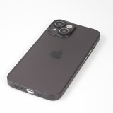 iPhone 15 Case Hülle - Plastik ultra dünn semi-transparent matt - Schwarz