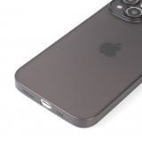 iPhone 15 Case Hülle - Plastik ultra dünn semi-transparent matt - Schwarz