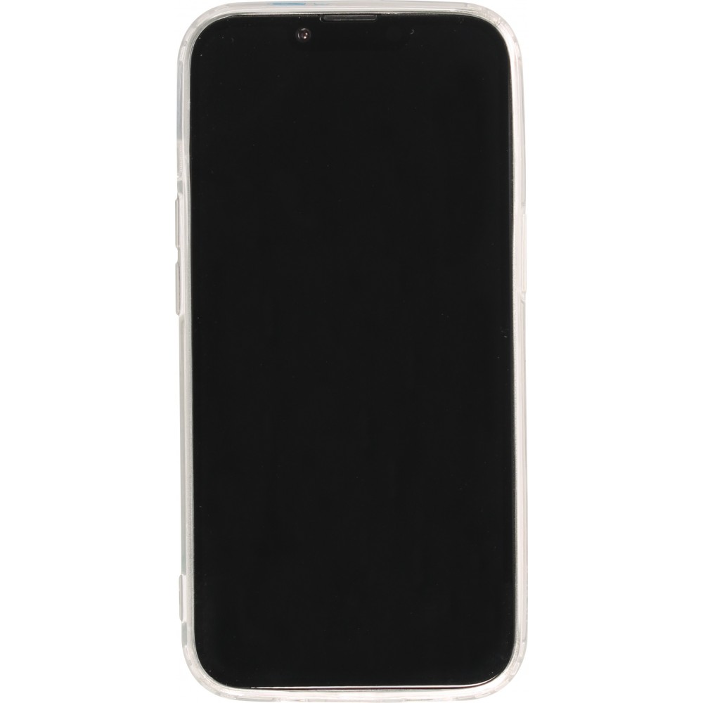 Coque iPhone 15 Plus - Gel silicone rigide avec MagSafe fleurs de printemps - Transparent