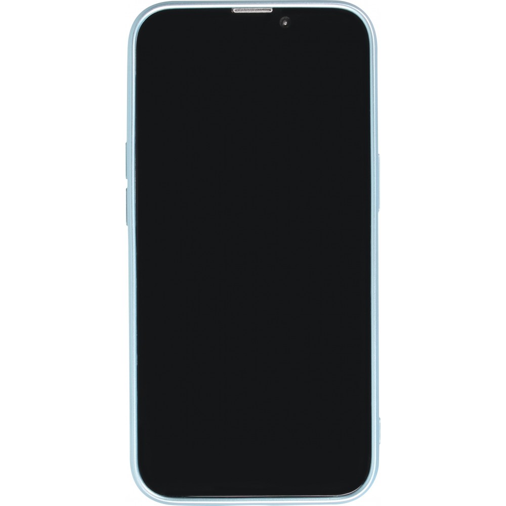 iPhone 15 Case Hülle - Gummi weich mit Kameraschutzglas MagSafe - Blau
