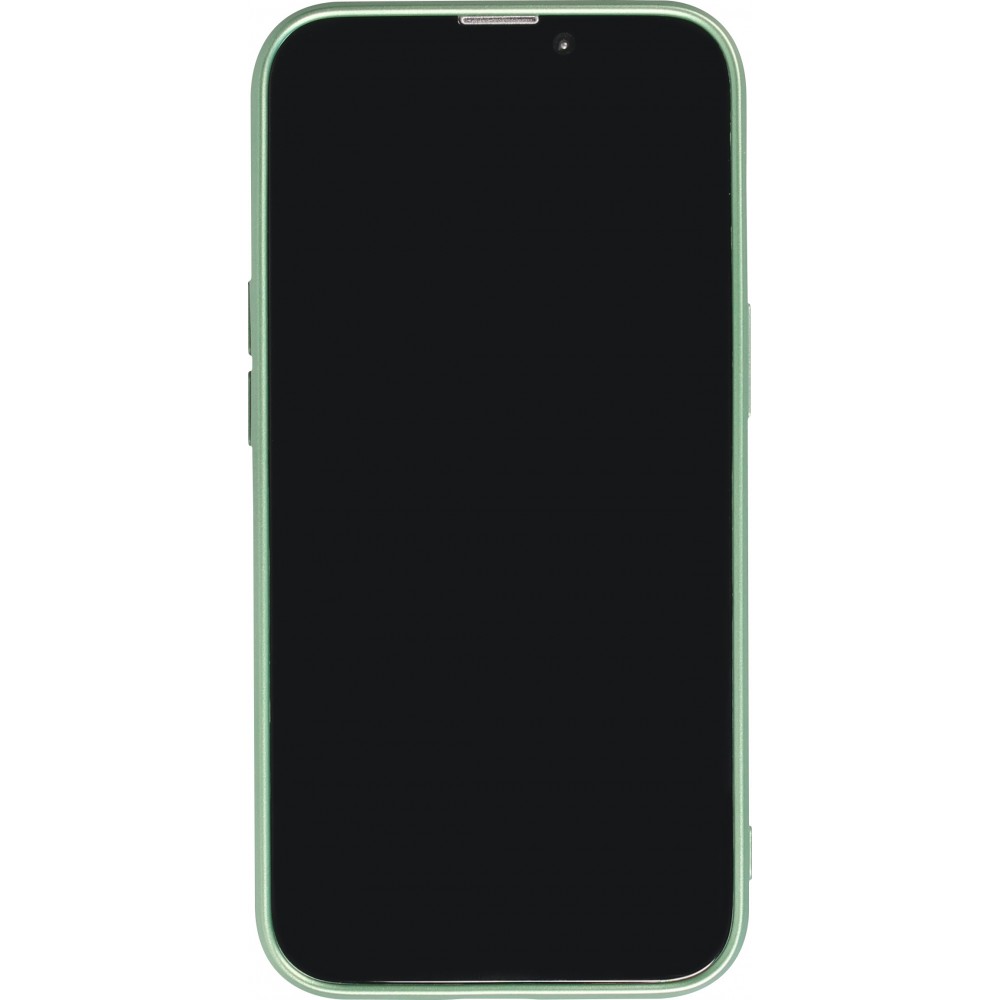 iPhone 15 Plus Case Hülle - Gummi weich mit Kameraschutzglas MagSafe - Grün
