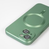 iPhone 15 Plus Case Hülle - Gummi weich mit Kameraschutzglas MagSafe - Grün