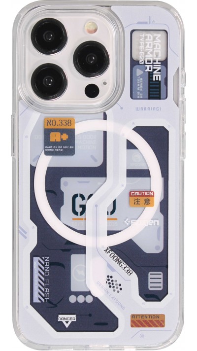 iPhone 14 Pro Max Case Hülle - Gummi Silikon Machine Armor Type-G20 MagSafe - Hellblau