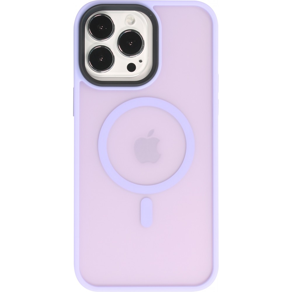 iPhone 14 Pro Case Hülle - Jelly cover glass semi-durchsichtig MagSafe - Light purple