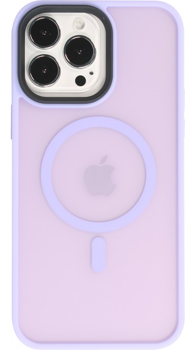Coque iPhone 13 Pro Max - Jelly cover glass semi-transparente MagSafe - Light purple