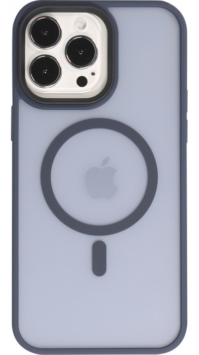 iPhone 14 Pro Case Hülle - Jelly cover glass semi-durchsichtig MagSafe - Navy blue