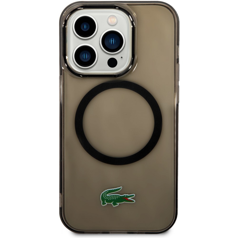 iPhone 14 Pro Max Case Hülle - Lacoste Transparent-Lackgel mit MagSafe - Schwarz