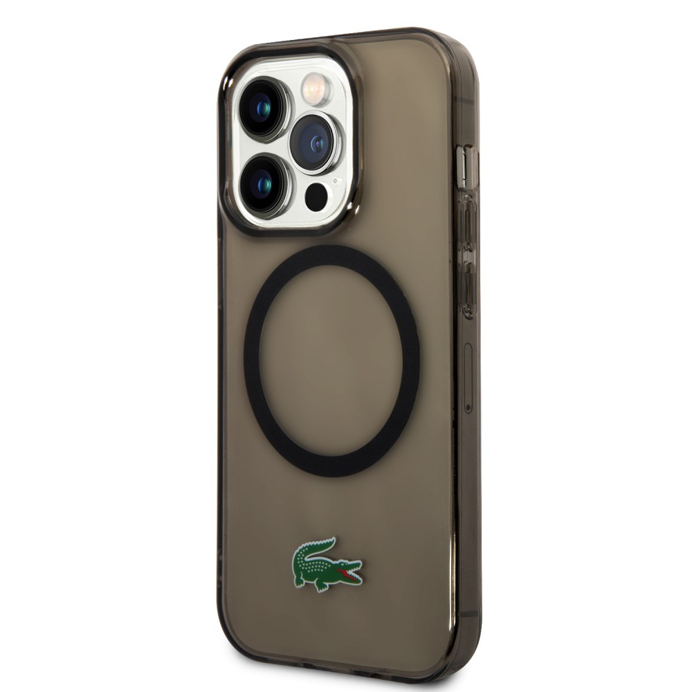 iPhone 14 Pro Max Case Hülle - Lacoste Transparent-Lackgel mit MagSafe - Schwarz