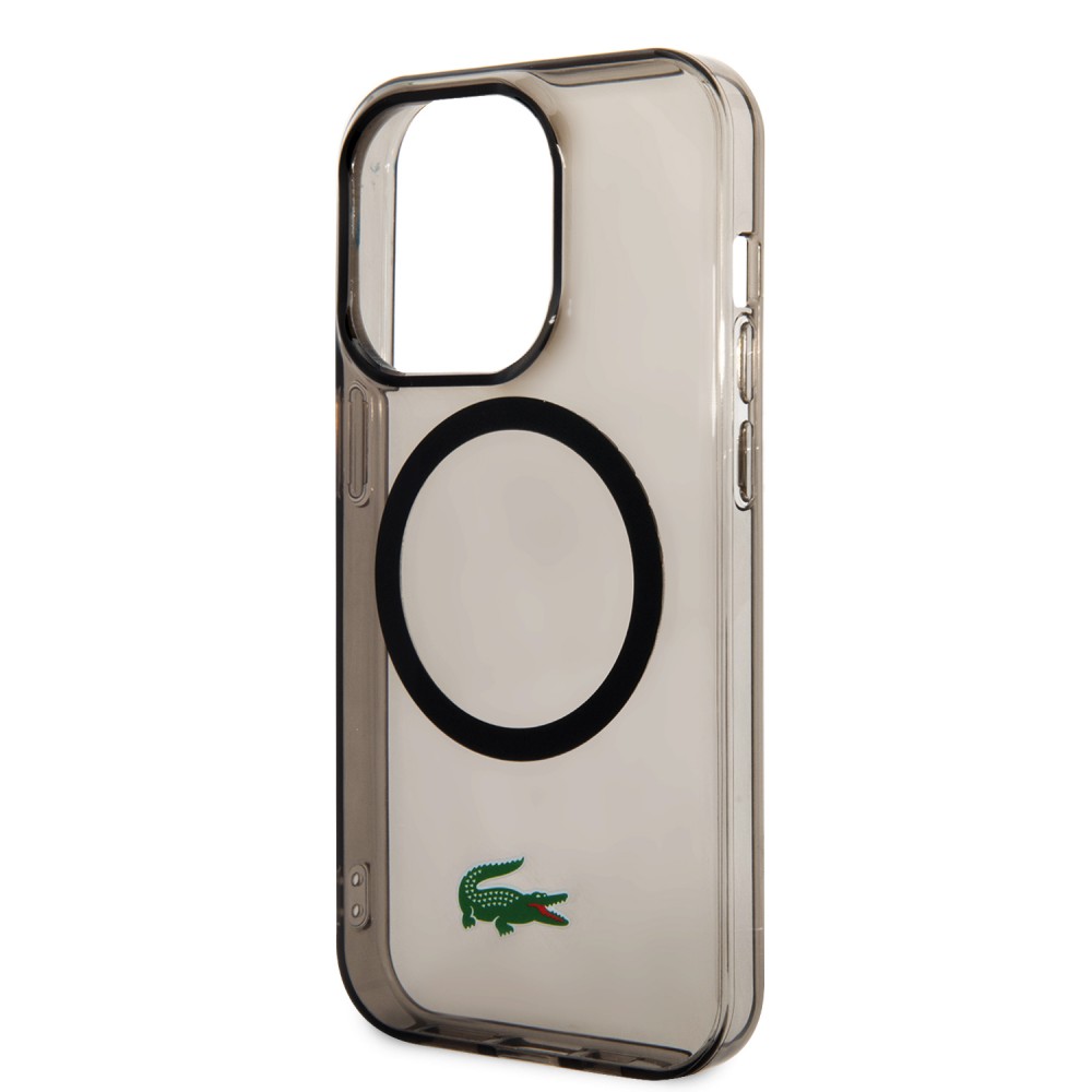 iPhone 14 Pro Max Case Hülle - Lacoste Transparent-Lackgel mit MagSafe - Schwarz