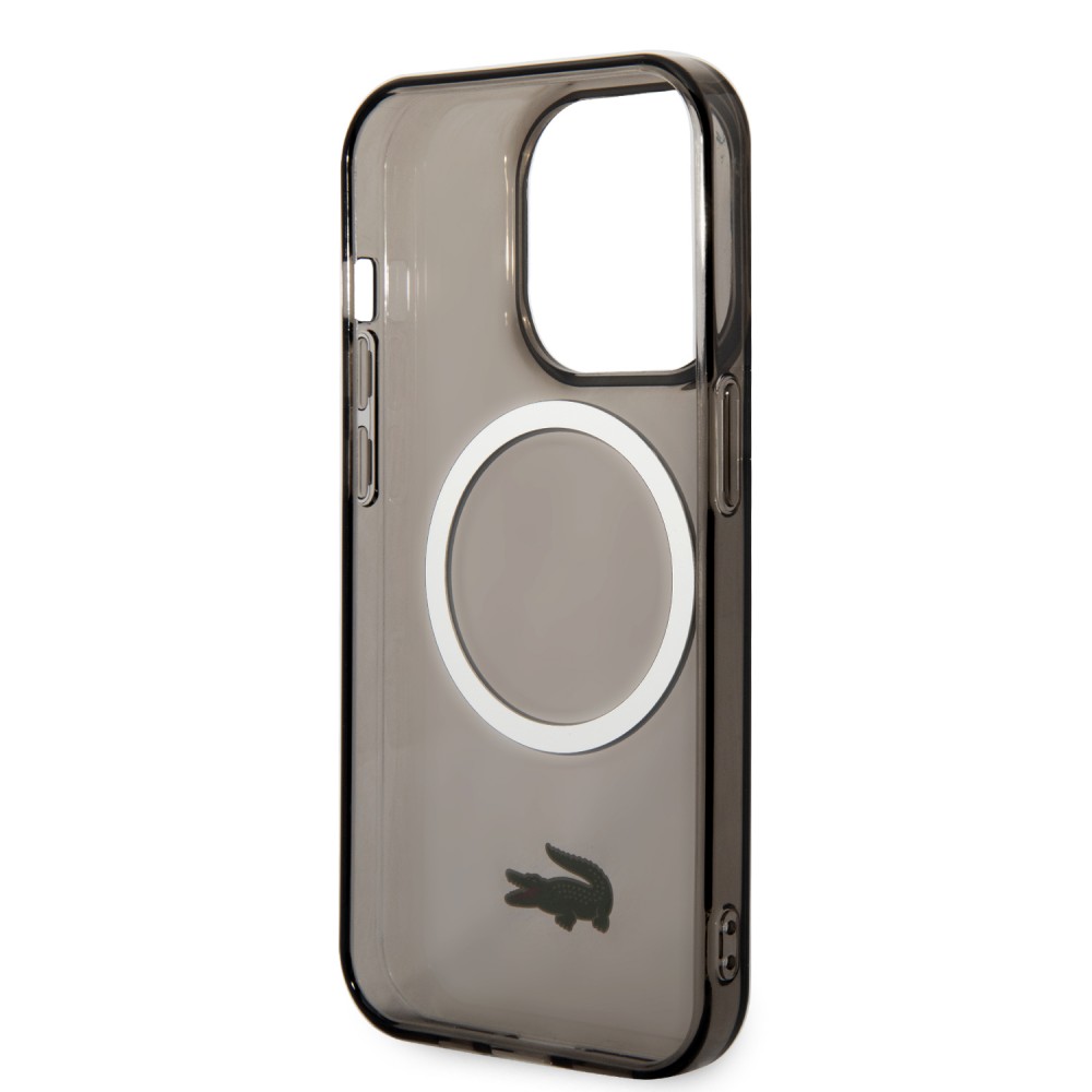 iPhone 14 Pro Max Case Hülle - Lacoste Transparent-Lackgel mit MagSafe - Schwarz