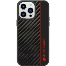 iPhone 14 Pro Max Case Hülle - Audi Sport echte Carbon-Fiber mit Silikonkanten