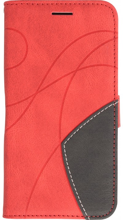 iPhone 14 Pro Max Case Hülle - Flip classical elegant fine lines - Rot