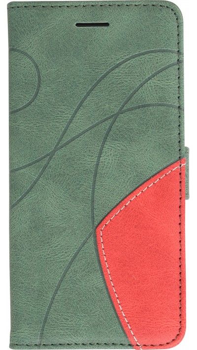 iPhone 14 Pro Max Case Hülle - Flip classical elegant fine lines - Grün