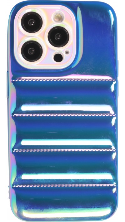 Coque iPhone 14 Pro Max - Silicone 3D coussins brillant & réfléchissant - Bleu