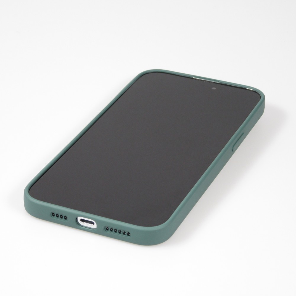 iPhone 14 Pro Case Hülle - Soft Touch mit Ring - Dunkelgrün