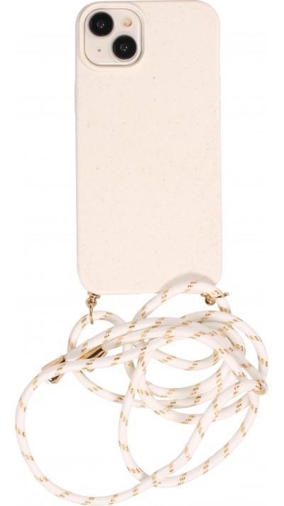 Coque Samsung Galaxy S24 - Bio Eco-Friendly nature avec cordon collier - Blanc