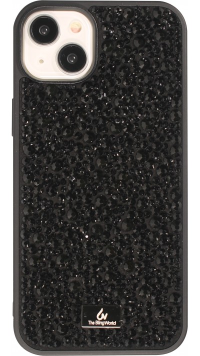 iPhone 15 Plus Case Hülle - Glitzer Diamant The Bling World - Schwarz