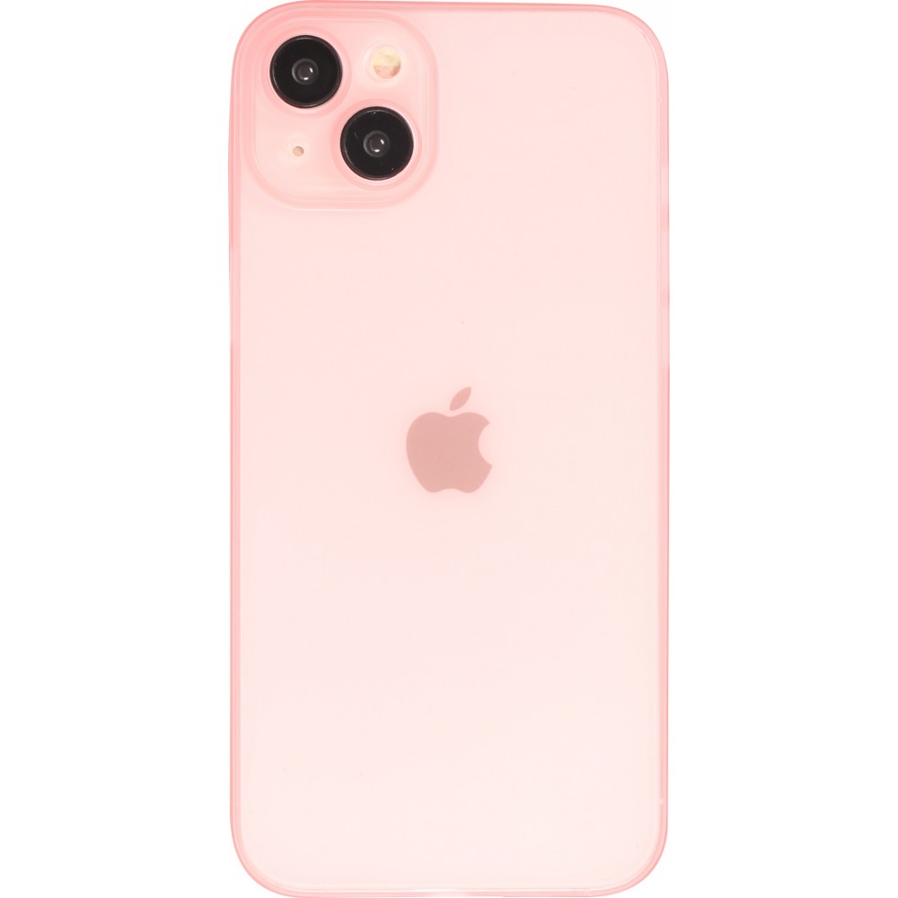 iPhone 15 Case Hülle - Plastik ultra dünn semi-transparent matt - Rosa
