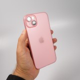 iPhone 15 Case Hülle - Plastik ultra dünn semi-transparent matt - Rosa