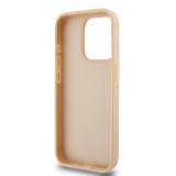 Coque iPhone 15 Pro Max - DKNY toile similicuir monogramme logo métallique - Rose