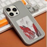 Coque iPhone 15 Pro - E-Ink Display DIY avec technologie NFC pour photo personnalis&eacute;e - Gris