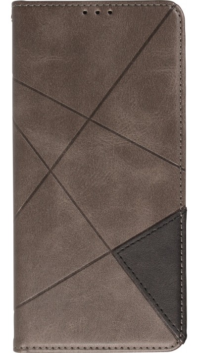 Coque iPhone 15 Pro - Flip Géometrique - Gris