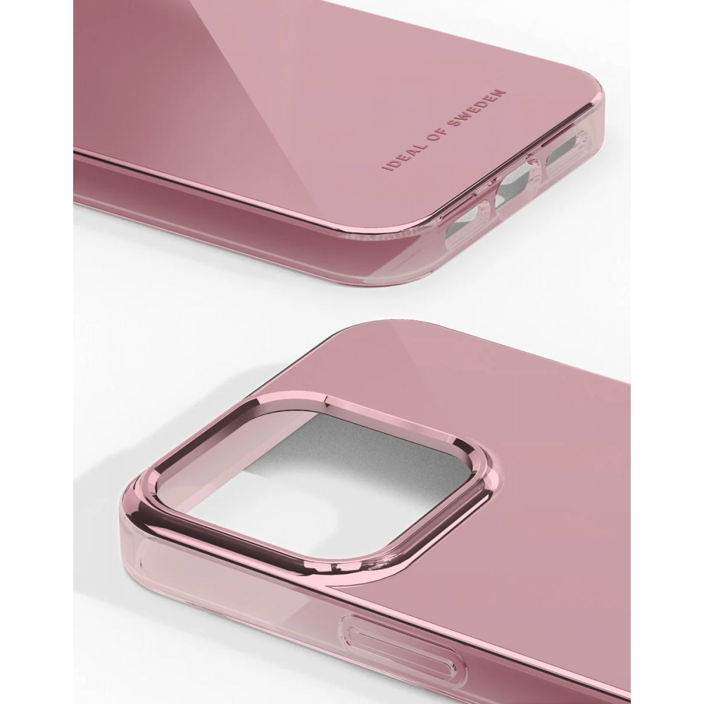 Coque iPhone 15 Pro - Ideal of Sweden miroir ruby pink silicone rigide - Rose