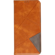 Coque iPhone 17e / 16e - Flip Géometrique brun clair