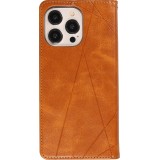 Coque iPhone 17e / 16e - Flip Géometrique brun clair