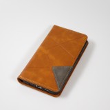 Coque iPhone 17e / 16e - Flip Géometrique brun clair