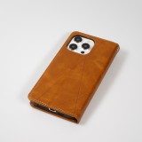 Coque iPhone 17e / 16e - Flip Géometrique brun clair