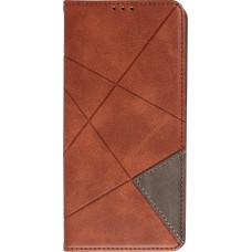 Coque iPhone 17e / 16e - Flip Géometrique brun foncé