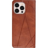Coque iPhone 17e / 16e - Flip Géometrique brun foncé