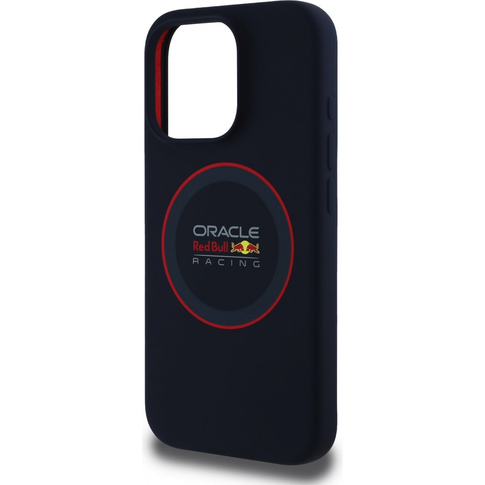 iPhone 15 Pro Case Hülle - Red Bull Racing MagSafe Silikonhülle mit rotem Ring - Blau