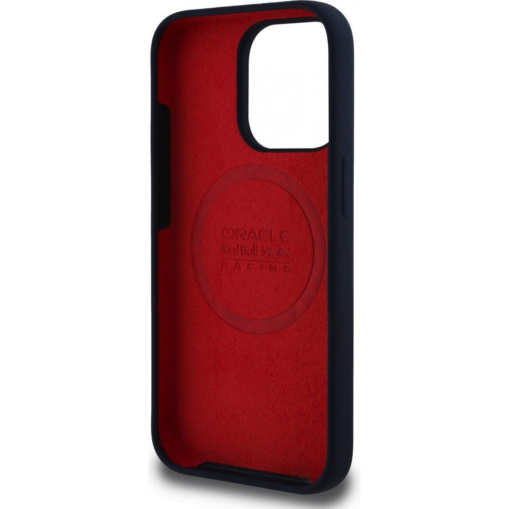 iPhone 15 Pro Case Hülle - Red Bull Racing MagSafe Silikonhülle mit rotem Ring - Blau