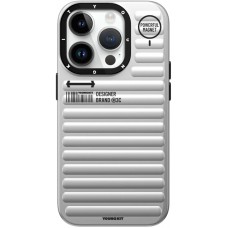 iPhone 15 Pro Max Case Hülle - Youngkit True Color Luggage-Inspired mit MagSafe - Silber
