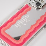 Coque iPhone 15 - Silicone Miroir Motivational - Argent