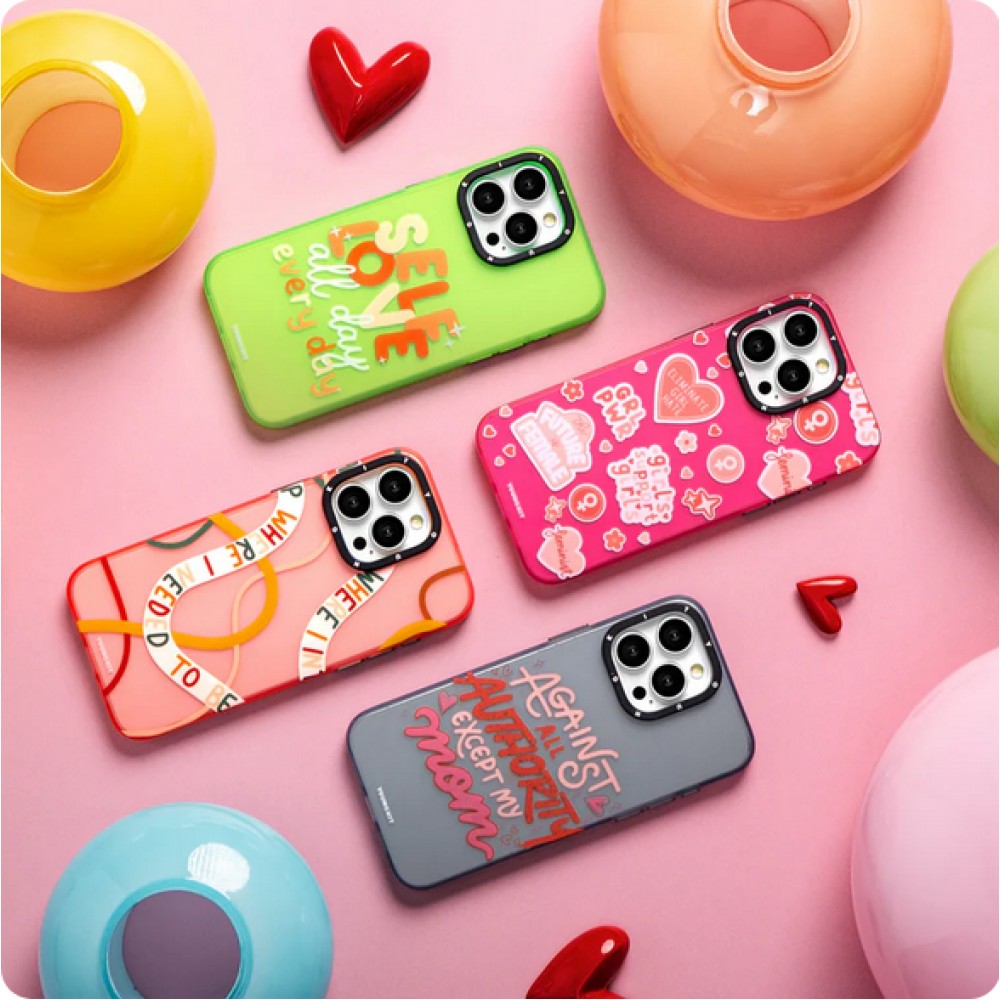 Coque iPhone 15 - Youngkit @Blushing. ginger Positive Quotes Case - Rouge