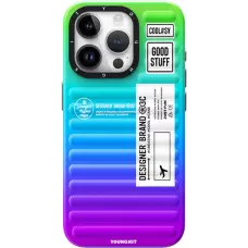 Coque iPhone 15 Pro Max - Youngkit Color-Gradient Luggage-Inspired Case - Violet/bleu