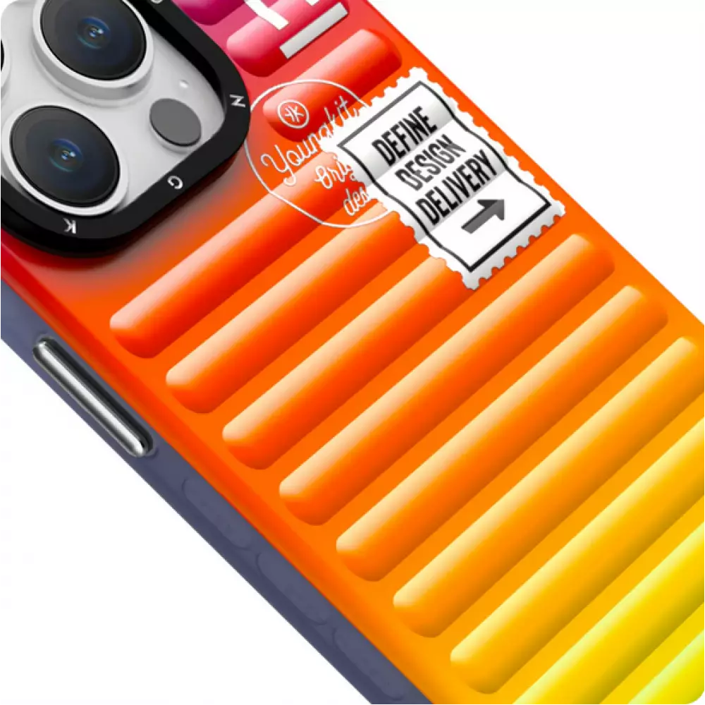 Coque iPhone 15 Pro Max - Youngkit Color-Gradient Luggage-Inspired Case - Violet/bleu